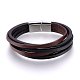 Leather Cord Multi-strand Bracelets BJEW-F349-24P-2