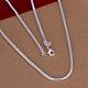 Simple Silver Color Plated Brass Snake Chain Necklaces For Men NJEW-BB12736-16-2
