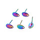 Colori arcobaleno 304 orecchini a bottone in acciaio inossidabile STAS-N098-022-1