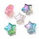 UV Plating Transparent Crackle Acrylic Beads OACR-P010-09-2