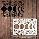 FINGERINSPIRE Plant Moon Stencils Decoration Template 29.7x21cm Home Flowers Vines Stars Decor Drawing Painting Stencils Reusable Stencils for Create DIY Crafts and Decor DIY-WH0202-258-2