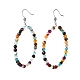 Natural Agate Beads Big Ring Dangle Earrings for Girl Women EJEW-JE04652-5