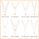 ANATTASOUL 8Pcs 8 Style Alloy Cable Chains 3 Layer Necklaces Set NJEW-AN0001-01-2