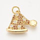 Ciondoli in ottone con zirconi cubici e orecchini a bottone e anelli regolabili set di gioielli SJEW-S043-10-6