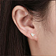 Heart 925 Sterling Silver Cubic Zirconia Stud Earrings for Women EJEW-P231-35G-3