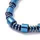 Bracelet de collier de perles de colonne en hématite synthétique et laiton avec fermoirs magnétiques SJEW-G079-01A-4