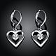 Perfect Design Heart Brass Cubic Zirconia Dangle Earrings EJEW-BB06458-2