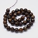 Faceted(64 Facets) Natural Bronzite Round Bead Strands G-L284-01-12mm-2