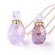 Natural Amethyst Openable Perfume Bottle Pendant Necklaces NJEW-G325-01G-3