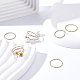 BENECREAT 8Pcs 4 Styles Stackable Brass Wide Band Cuff Ring RJEW-BC0001-01-4