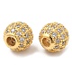 Brass Micro Pave Clear Cubic Zirconia Beads KK-I705-13G-2