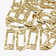 真鍮チャーム  バンピー  長方形  18KGP本金メッキ  40x15x1.5mm  穴：1mm KK-N200-064-2