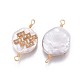 Conectores de eslabones de perlas naturales PEAR-F012-11G-3