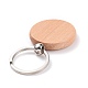 Natural Wood Keychain HJEW-P008-04-2