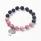 Bracelets de charme de perles de pierre de lave naturelle BJEW-JB03369-04-1