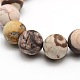 Chapelets de perles rondes en jaspe zèbre mat naturel G-M064-10mm-03-2