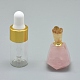 Colgantes de frascos de perfume de cuarzo rosa natural facetados que se pueden abrir G-E556-11F-1