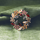 Flower Wreath Colorful Rhinestone Brooch JEWB-WH0026-19-3