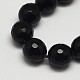 Facetas redondas grado hilos de cuentas de piedra negro X-G-N0137-04-12mm-1