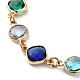 Bracelets de chaîne à maillons en verre coloré BJEW-B075-02-2