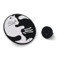 漫画の猫のエナメルピン  バックパックの服用の黒の合金バッジ  ブラック  30x1.8mm JEWB-D026-01B-3