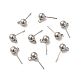 Original Color Stainless Steel Stud Earring Findings X-STAS-E026-1-3