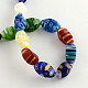 Twist Oval Handmade Millefiori Glass Beads Strands LK-R004-75-2