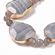 Brins de perles d'agate grise naturelle avec perles rondes G-G990-A01-4