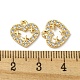 Brass Micro Pave Clear Cubic Zirconia Charms KK-H460-49G-3