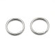 Original Color 304 Stainless Steel Split Key Ring Clasps for Keychain Making STAS-E083-15P-1