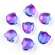 Two Tone Spray Painted Transparent Glass Beads GLAA-T022-26-B02-1
