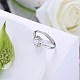 Adjustable 925 Sterling Silver Cubic Zirconia Finger Rings RJEW-BB20744-6-4