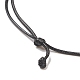 Collana con pendente a proiettile in lapislazzuli naturale con cordini cerati per donna NJEW-M196-02E-3