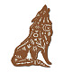Creatcabin lobo arte de pared de madera animal decoración de pared signo bruja decoraciones cactus escultura de madera con gancho para casa de campo AJEW-WH0331-007-1