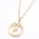 304 Stainless Steel Rhinestone Pendant Necklaces and Stud Earrings Jewelry Sets SJEW-L194-01P-2
