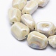 Perles de porcelaine écologiques faites à la main PORC-P027-E08-3