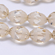 Frosted Electroplated Glass Rice Bead Strands EGLA-L002A-03-1