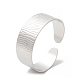 304 Stainless Steel Textured Cuff Bangles for Women BJEW-L682-016P-3