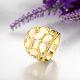 Classic Real 18K Gold Plated Tin Alloy Czech Rhinestone Cat Eye Wide Band Finger Ring RJEW-BB00982-02-3