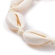 Braccialetto di perline intrecciato con conchiglia di ciprea naturale per donna BJEW-JB08036-5