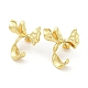 Rack Plating Brass Bowknot Stud Earrings Findings EJEW-K263-12G-1