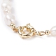 Natural Pearl Beaded Necklace with Word Golden Acrylic Beads for Women NJEW-JN03850-5