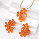 Orecchini a bottone in ferro con fiore e collane pendenti per le donne&nbsp;WG30632-02-1
