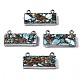 Assembled Natural Bronzite & Synthetic Turquoise & Imperial Jasper Pendants Links G-N330-033-1