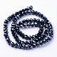 Chapelets de perles en rondelles facettées en verre électrolytique entièrement plaqué GLAA-A024D-FP02-2