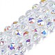 Electroplate Transparent Glass Beads Strands EGLA-N002-18A-B01-1