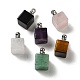 Pendentifs de bouteille de parfum de pierres précieuses mélangées naturelles G-Z039-04P-1