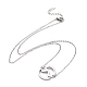 304 ожерелье из нержавеющей стали с волнистым кулоном для женщин NJEW-G019-02-4