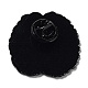 ボディオルガンエナメルピン  バックパックの衣類用の黒合金ブローチ  ブレイン＆デイジー  29x30x1mm JEWB-H014-02EB-01-3