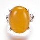 Adjustable Natural Chalcedony Finger Rings RJEW-F082-15B-1